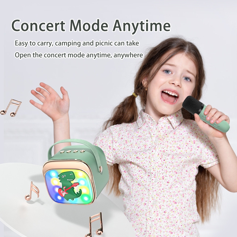 Nuevo P12 altavoz bluetooth k-canción doble micrófono inalámbrico portátil LED luz de color sonido juguete para niños micrófono