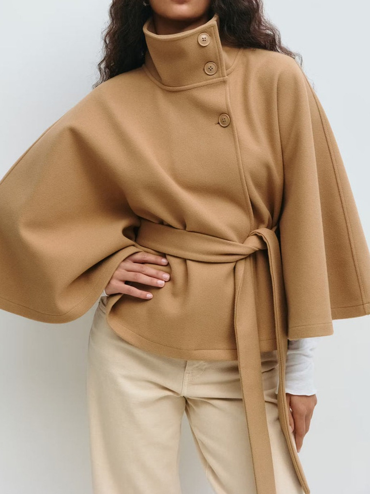 autumn demi-season fashionable solid color trench coat