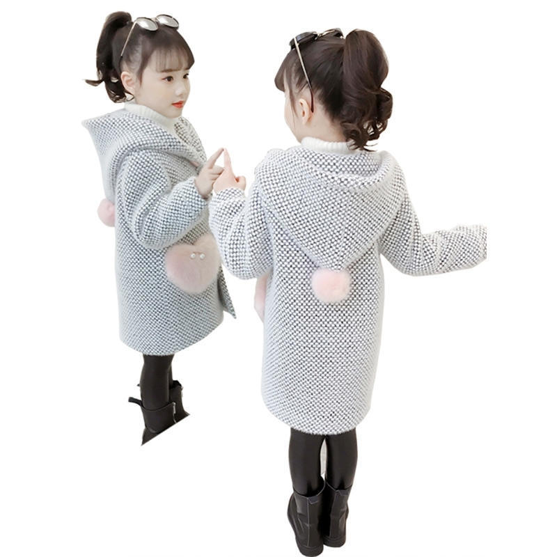 Woolen children's velvet down jacket