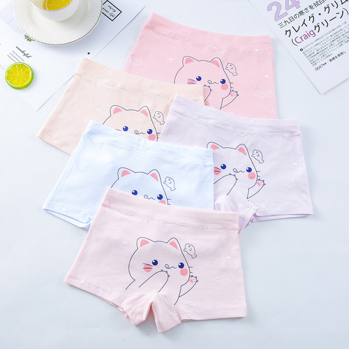 Wholesale children's underwear, pure cotton boxer safety pants, boxer shorts, small, medium and large, girls, students, babies, pure cotton