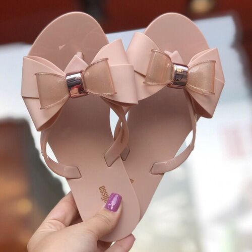 Melissa 2024 new women's sandals Melissa women's shoes flip-flops outer wear summer bow beach shoes for women