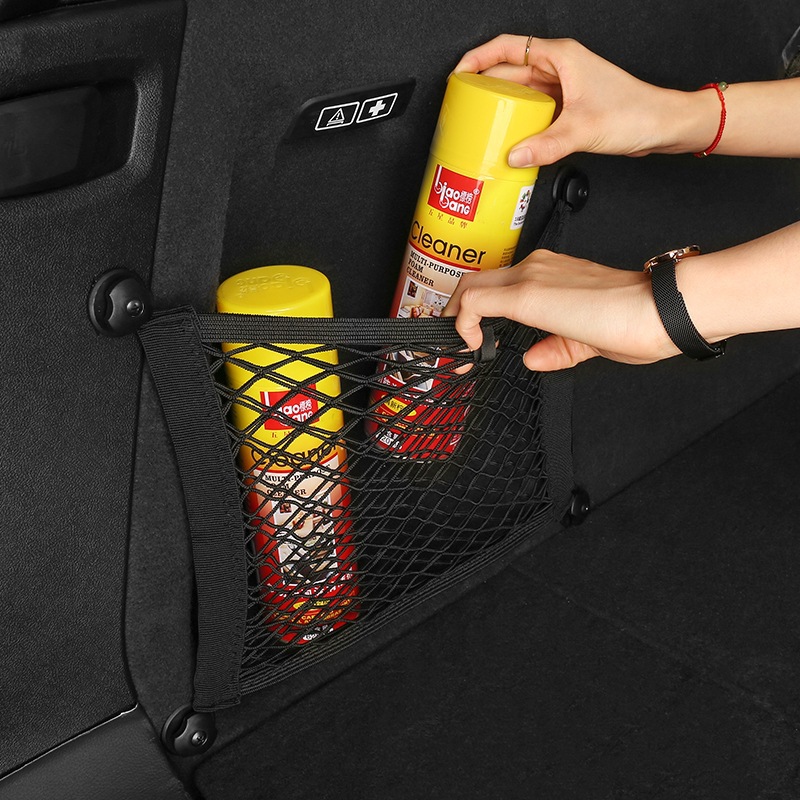 Car Umbrella Storage Hanging Bag Luggage Storage Net Pocket Car Fire Extinguisher Fixed Bracket Trunk Storage Bag Organizer