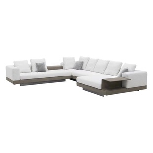 Connery Sofa High-end Light Luxury Italian Living Room Sofa Leather Cloth Combination with Tea Tray Villa Luxury Designer