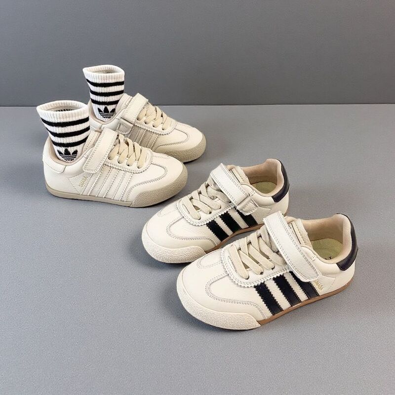 Soft Leather Version of Kidsren's Moral Training Shoes 2025 Spring and Autum New Girls' Casual Sneakers Soft Sole Breathable Boys' Sports Shoes