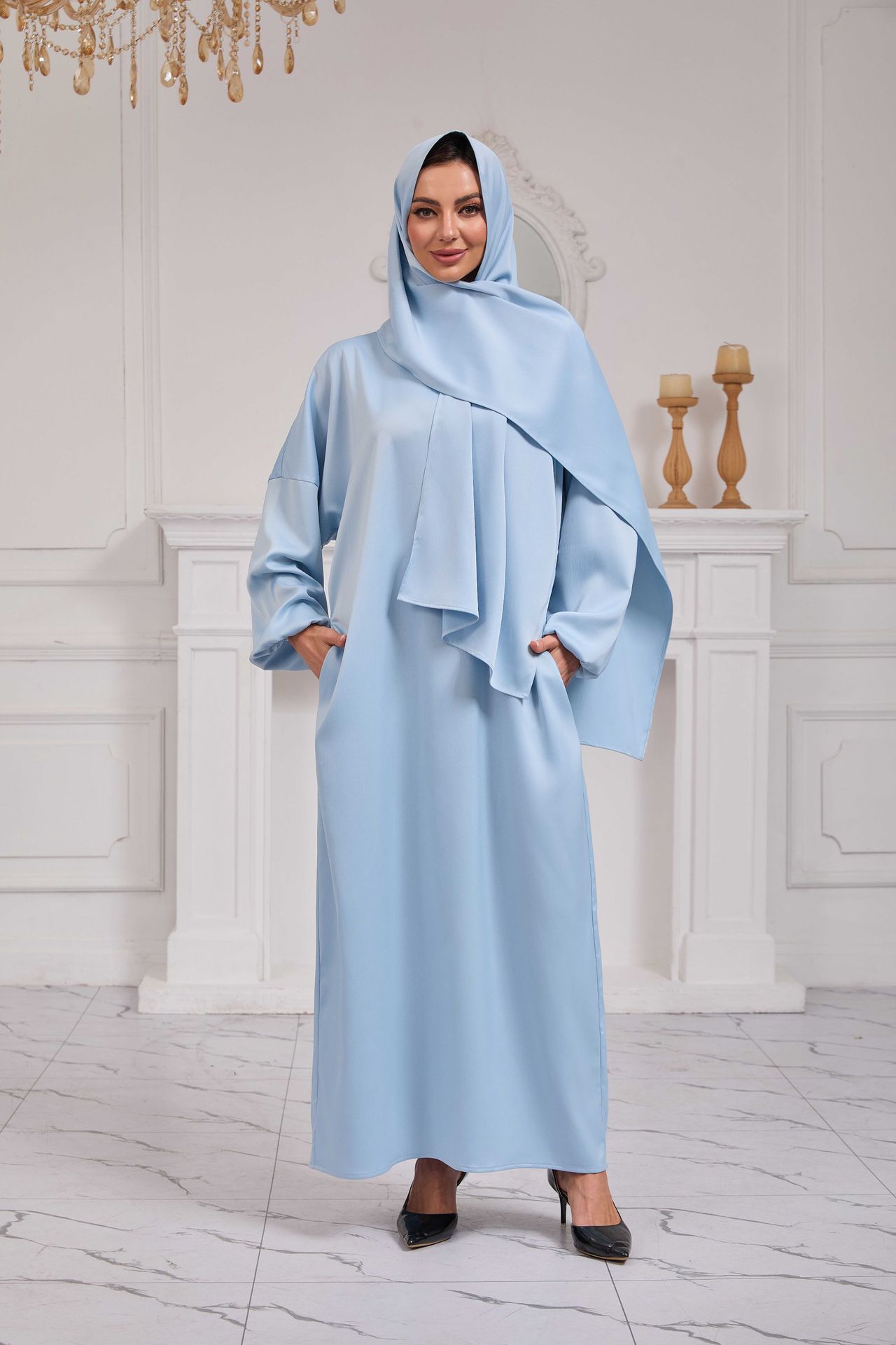 2025 Spring New Dubai Turkish Hijab Muslim Robe_voghion.com