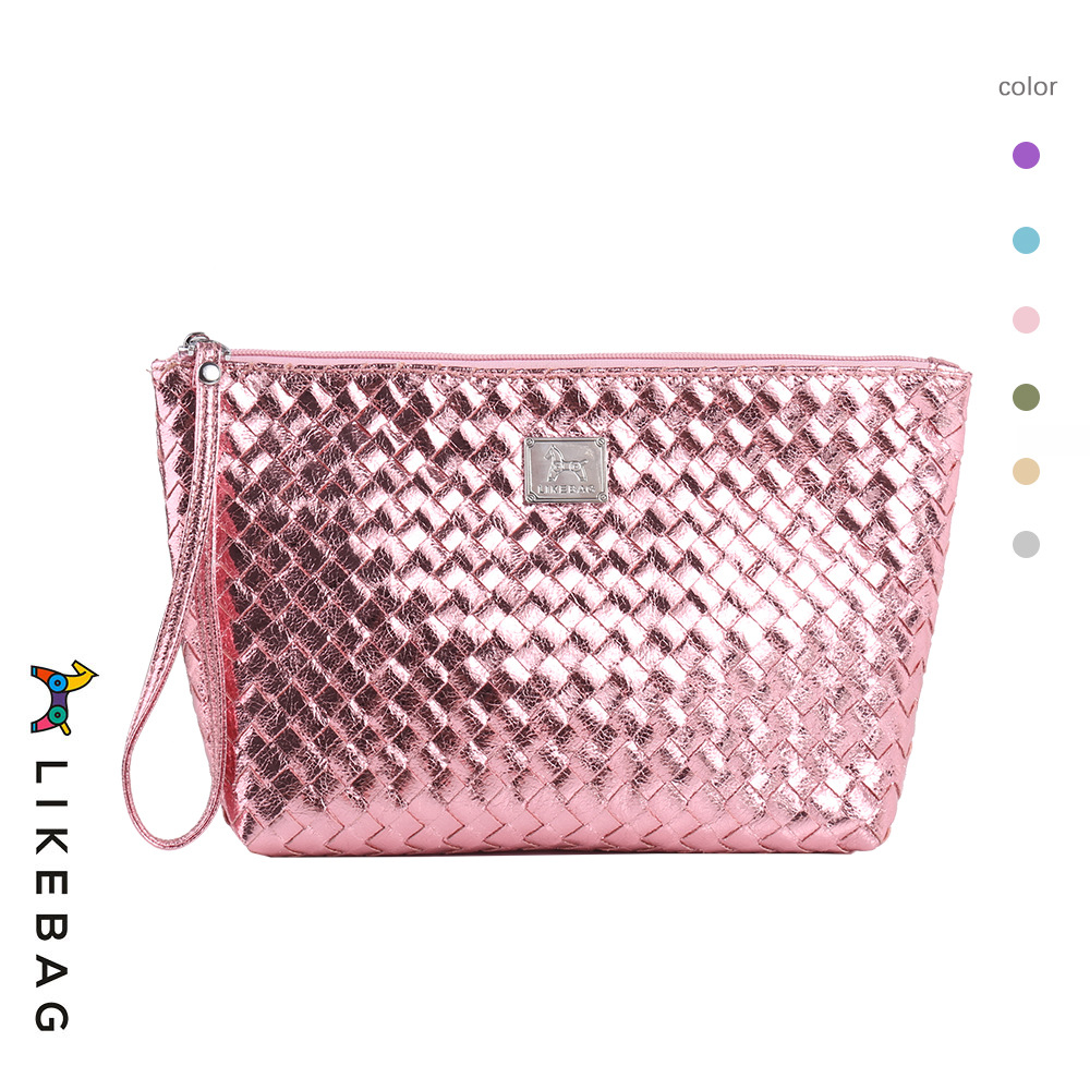 Bolsa de cosméticos de mano transfronteriza europea y americana bolsa de viaje tejida de moda bolsa de almacenamiento portátil bolsa de lavado logo puede ser añadido