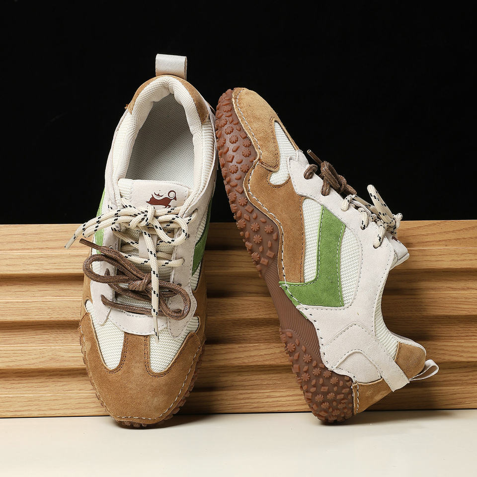 Giày thể thao unisex cỡ lớn da thật mũi tròn, giày sneaker dã ngoại thường ngày — 6885 màu cát, 6885 màu nâu, 6885 màu đỏ rượu, 6886 màu cát chi tiết 20