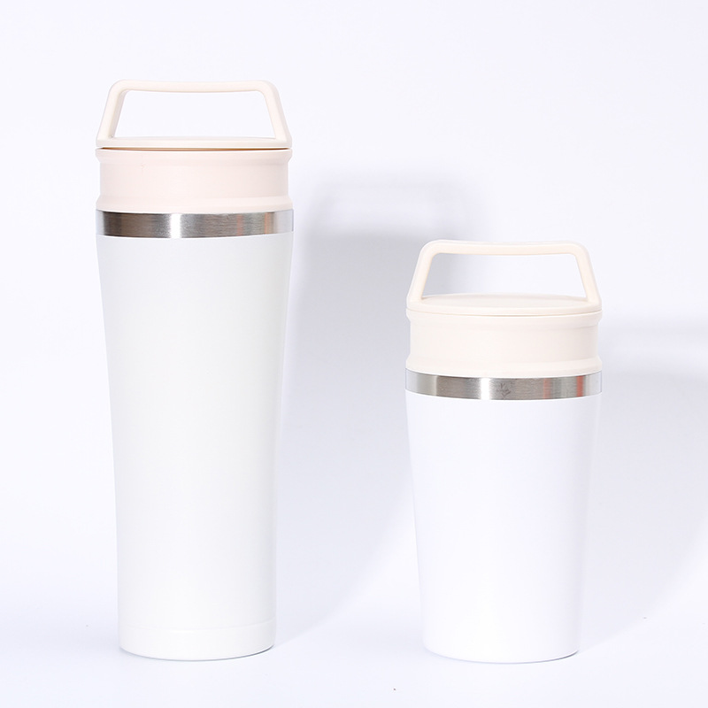 Nuevo 304 taza de café portátil de acero inoxidable al aire libre taza de coche portátil personalidad creativa doble tapa ventosa