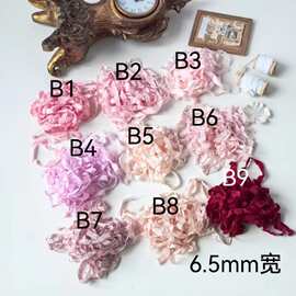 复古古董褶皱丝带做旧丝光 blythe小布娃娃衣发饰装饰4.9米包邮价