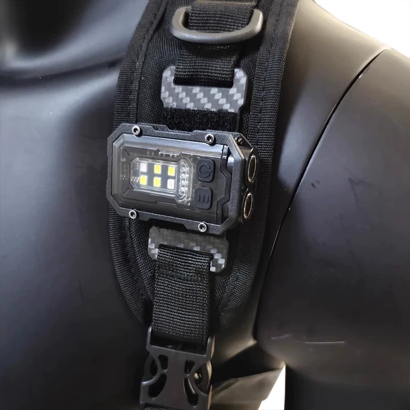 Small handheld tactics travel flashlight for camping, LED lights, life jacket, socket, helmet