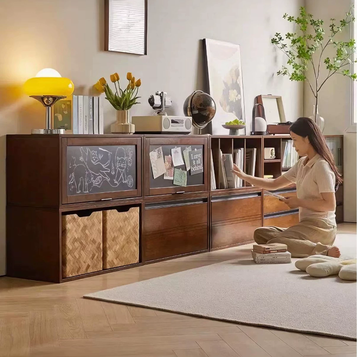 Книжный шкаф, витрина для конструкторов, модульный стеллаж свободной комбинации, напольный/настенный стеллаж из массива дерева для детской/гостиной, напольный стеллаж для хранения