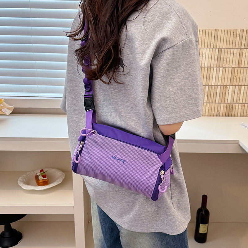 2026 New Cross-Border Niche Design Japanese Casual Small Bag Fashionable Nylon Foreign Trade Shoulder Bag Plaid Crossbody Bag 2026 New Cross-Border Niche Design Japanese Casual Small Bag Fashionable Nylon Foreign Trade Shoulder Bag Plaid Crossbody Bag