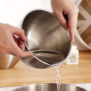 Cross-Border 304 Stainless Steel Three-Piece Household Cream Basin Kitchen Baking Egg and Noodle Salad Basin Cooking Bowl