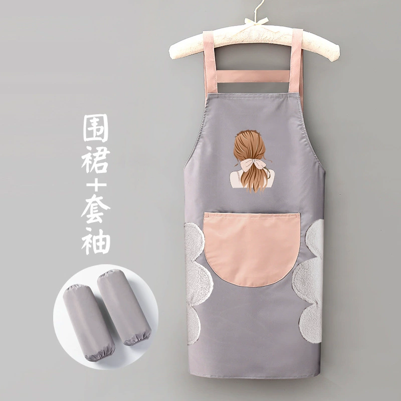 Cute fashionable waterproof apron for work for food, Korean style