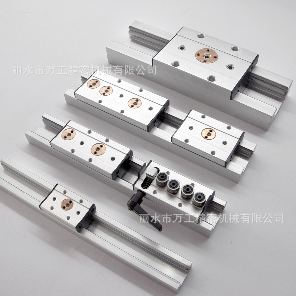 内置双轴心滚轮直线导轨 SGR10/15/20/25 锁紧定位功能导轨铝滑轨