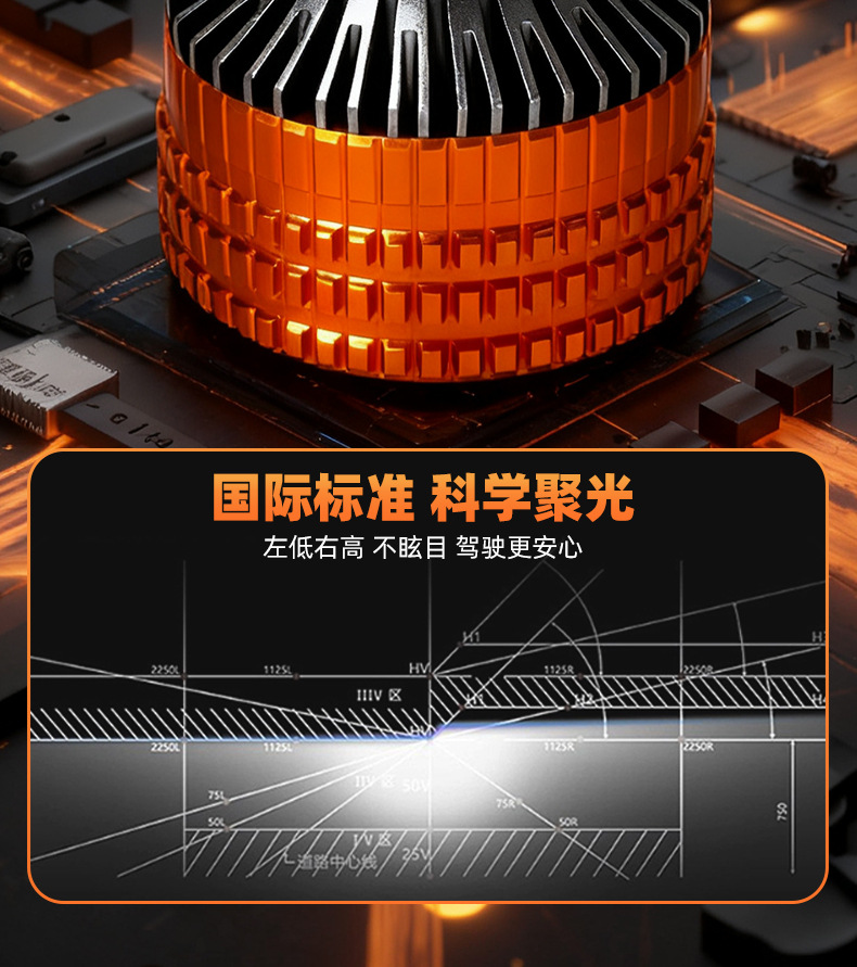 Snowlite 110W Rain God Penetrating King Car Bulb Led Headlight H7 Super Bright Light H4 Far and Near Integrated Car Light