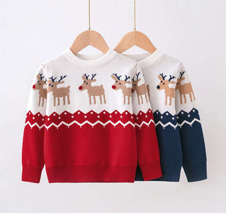 292g Weight Long Sleeve Sleeve Length Pullovers Placket Type Regular Sleeve Sleeve Type Fashion Deer Cotton Blend Hoodies & Sweaters