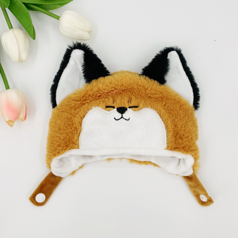 20cm lindo animal de dibujos animados sombrero de la muñeca de algodón sombrero de cerdo Rosa sombrero pequeño Castor muñeca Ropa Accesorios