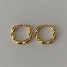 小米粒圆圈拼接耳环女2024新款韩版气质小巧精致轻奢高级感耳饰品