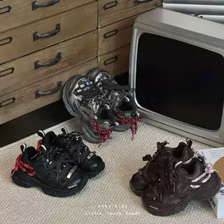 XSHX巴黎重工｜男女童秋冬老爹鞋防水防风皮面保暖加绒防滑运动