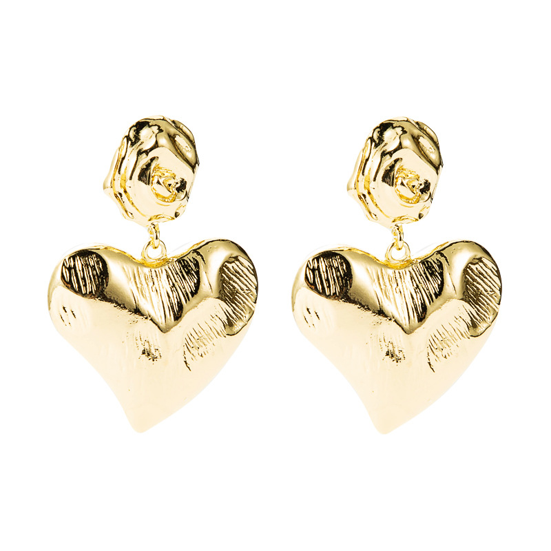 Retro Geometric Heart-shaped Earrings display picture 6