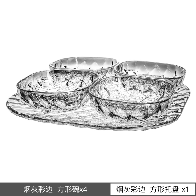 Cuencos de fruta de cristal importados de la República Checa, platos de gran tamaño de fruta seca doméstica, platos de fruta de alto valor facial. image 9