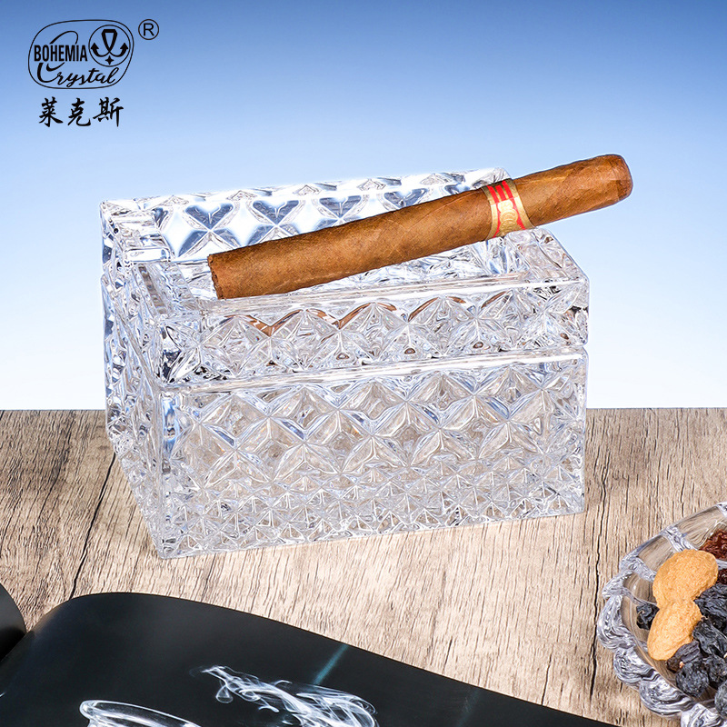 Cenicieres de cristal importados de la República Checa, tazas de whisky grabadas, ceniceros de doble capa para regalos de Festival de Primavera. image 3
