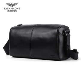 法莱阿玛尼男真皮单肩斜挎包牛皮休闲商务挎包男士背包