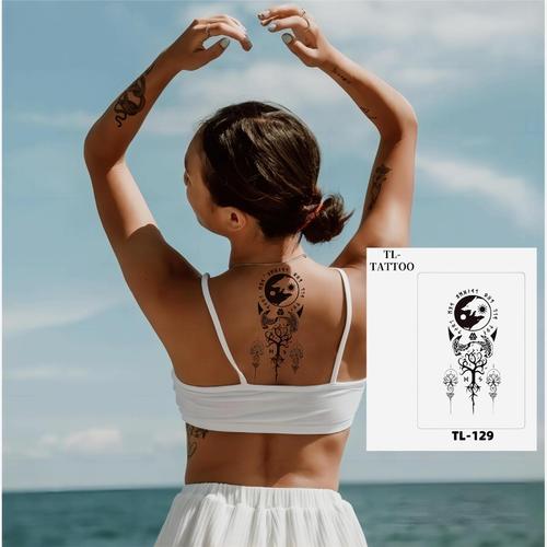 Bear Alphabet Tattoo Sticker Herbal Full Back Floral Arm Tattoo Sheet with Waterproof Sweatproof Design