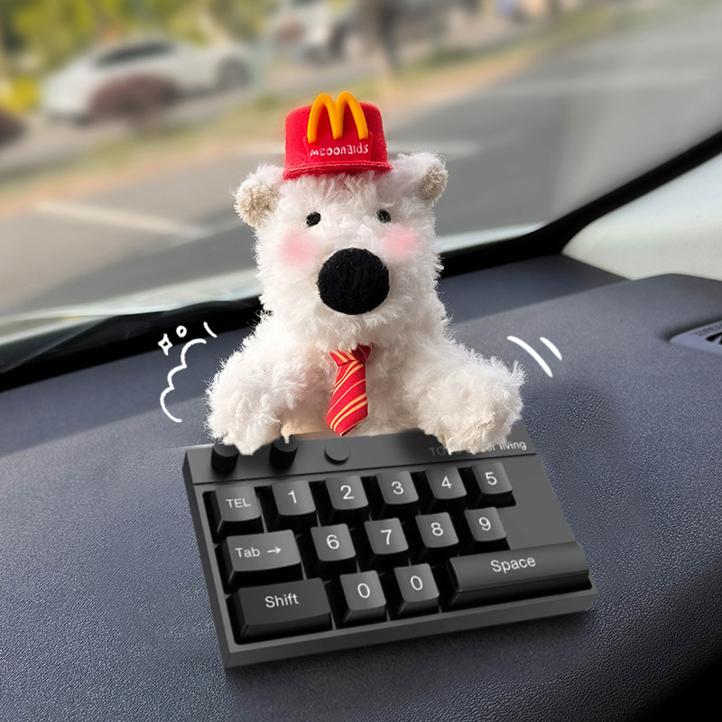 Tarjeta de estacionamiento temporal del automóvil lindo West Highland Puppy Keyboard Teléfono del automóvil Número de matrícula Decoración del automóvil Mover el automóvil