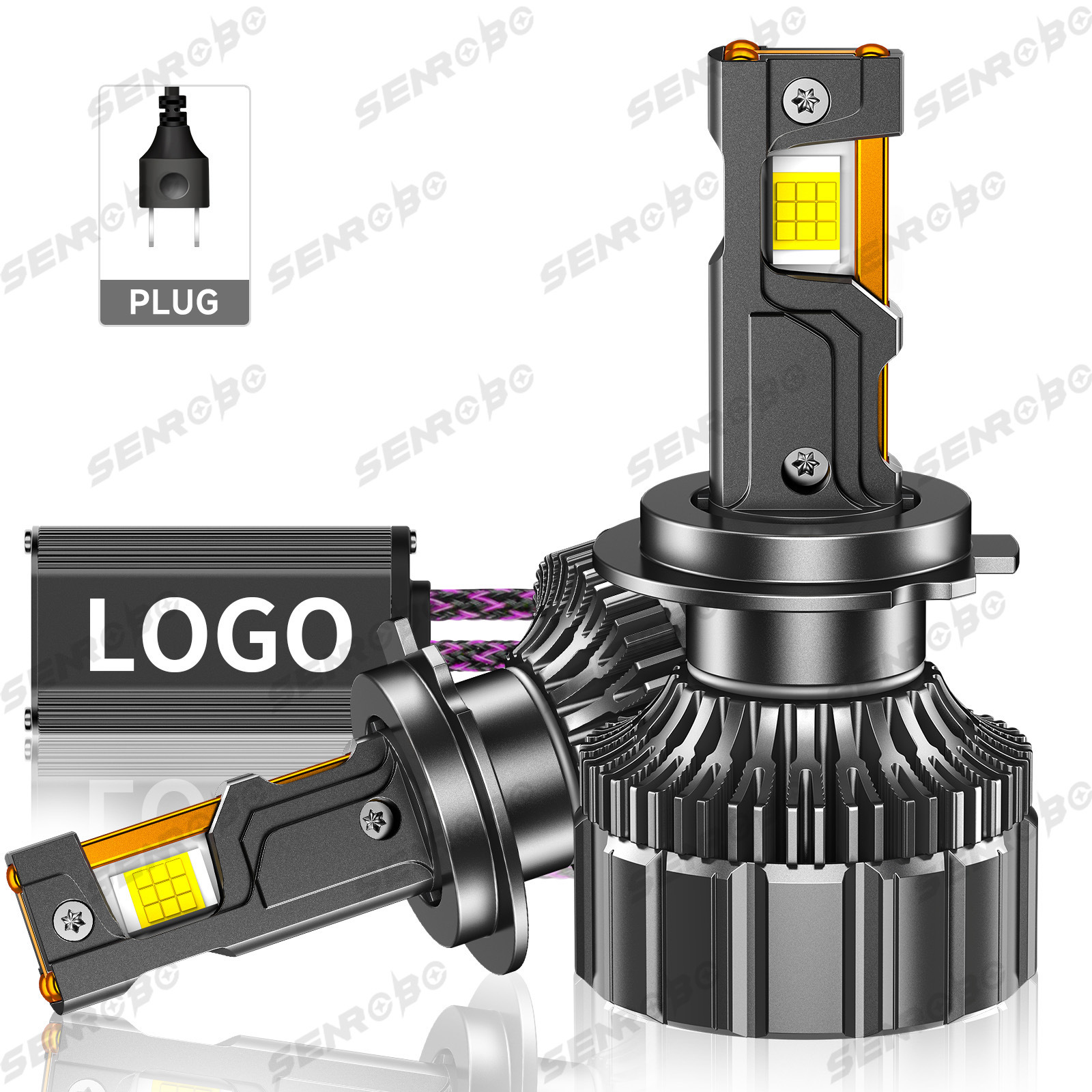190W automóvil LED delantero H1H4H7 luz alta y baja una luz blanca súper brillante 6000k instalación no destructiva original