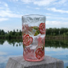 Japanese glossy artificial crystal with glass, advanced cup, hand painting, high-end