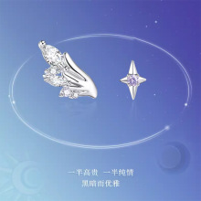 925纯银双生之翼耳钉新款2023爆款星星耳环小众轻奢女高级感耳饰