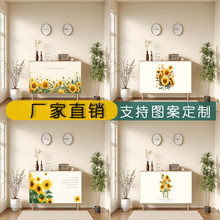 新品韩系向日葵遮挡帘 试衣间客厅阳台家用隔断帘无痕自粘式厨房