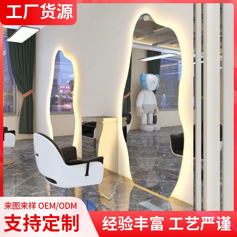 Обработка пользовательских парикмахерских зеркал стол для парикмахерских зеркал прилив односторонняя минималистичная стрижка волос