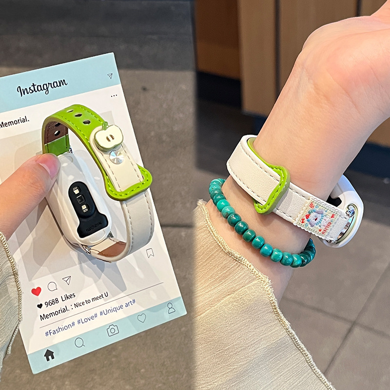 Suitable for Xiaomi Mi Band 10 Watch Strap Xiaomi9 Watch Wristband Ceramic Version Super Fiber Leather 8Nfc Women's Trendy