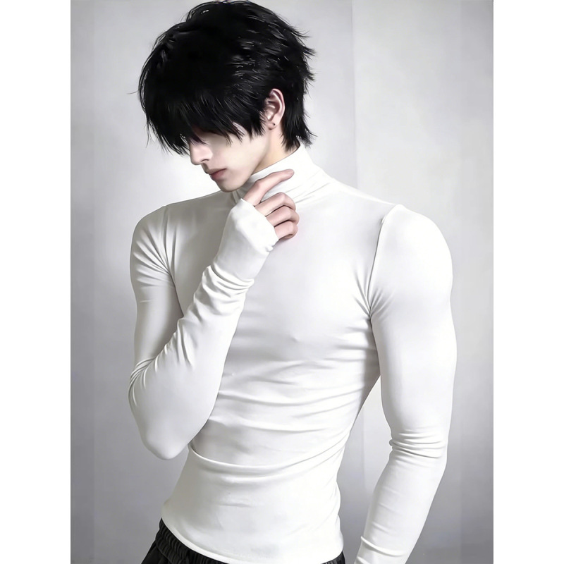 White Half-Turtleneck Thermal Base Layer Men's Winter Thickened Slim-Fit Long-Sleeve T-Shirt Stylish Tight-Fitting Inner Top White Half-Turtleneck Thermal Base Layer Men's Winter Thickened Slim-Fit Long-Sleeve T-Shirt Stylish Tight-Fitting Inner Top