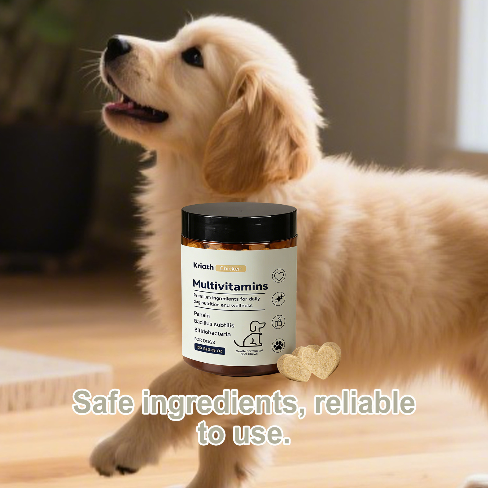 Kriath 狗狗复合维生素咀嚼片 温和配方狗狗身体平衡营养日常护理