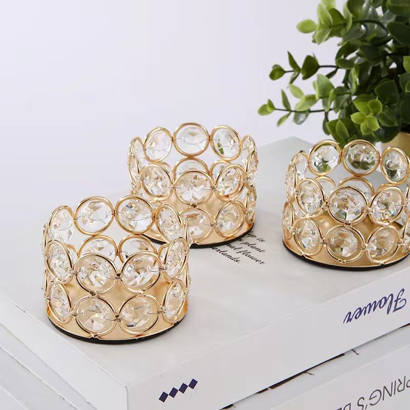 Portavelas decorativo con cuentas de cristal, vela aromática para bodas y eventos, decoración ambiental