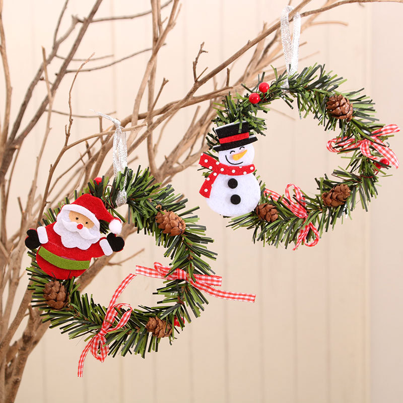 Christmas decoration garland Christmas decoration supplies Christmas rattan garland Christmas door hanging decoration arrangement