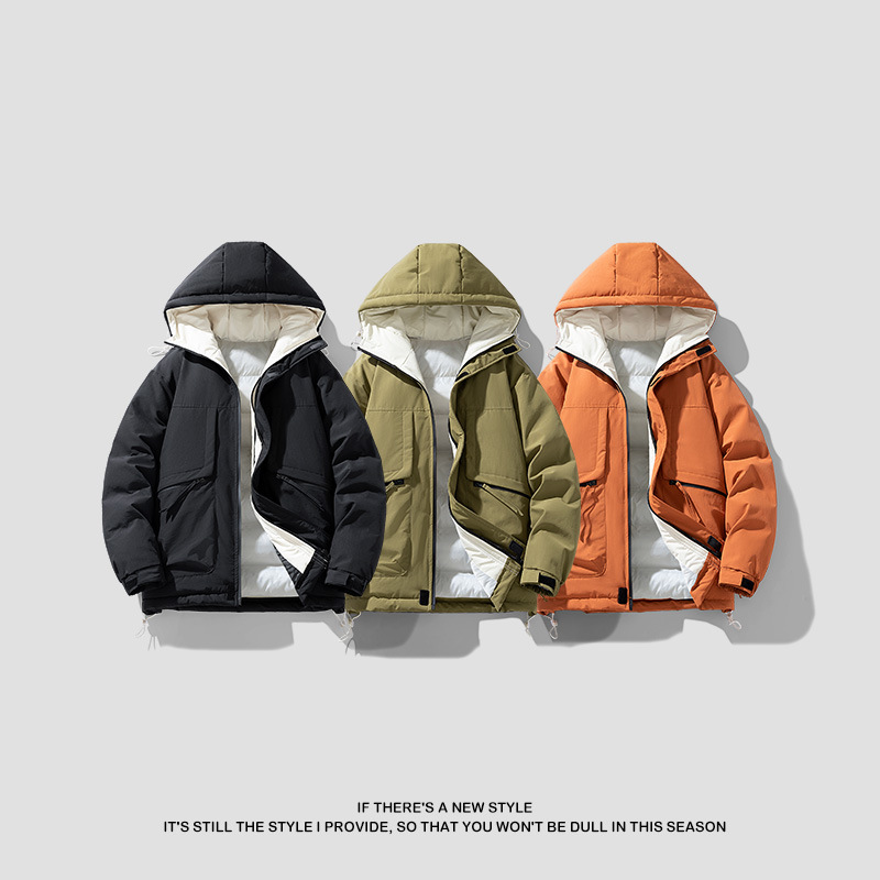 Tendance coréenne 2024 Vêtements en coton à capuche multicolores, chauds, épais, loisirs, vitalité, jeunesse, pour la chaleur_voghion.com