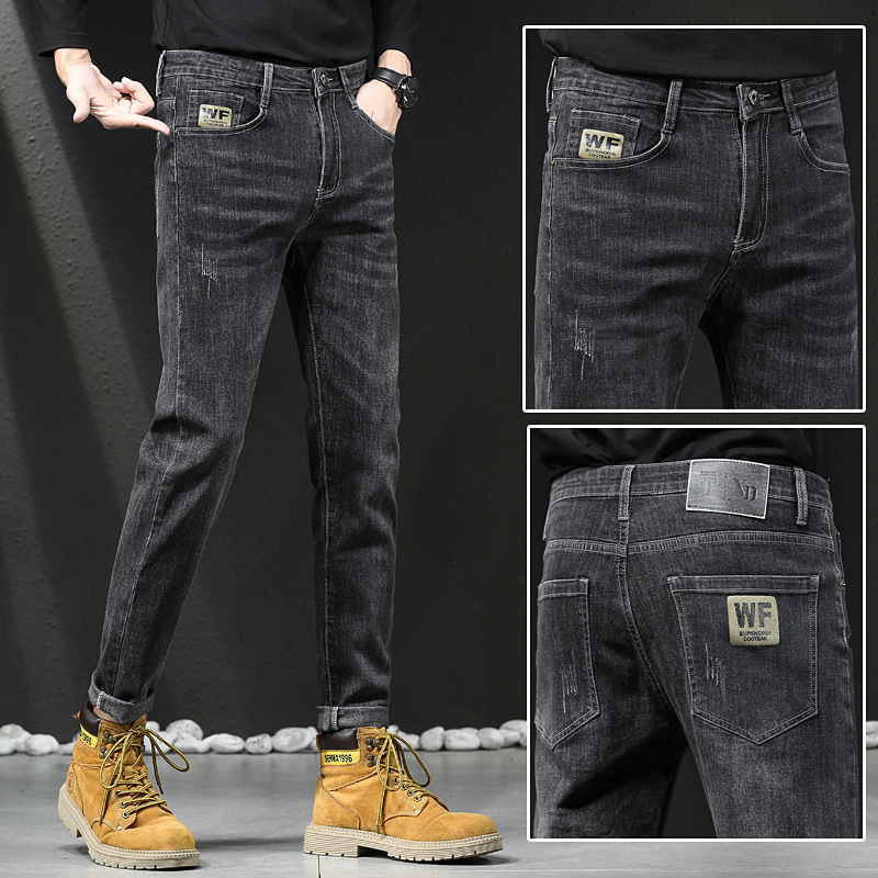 Pantalones vaqueros al por mayor transfronterizos pantalones ajustados hombres marca de moda impresión tridimensional pantalones de hombre Pantalones casuales elásticos suaves hombres