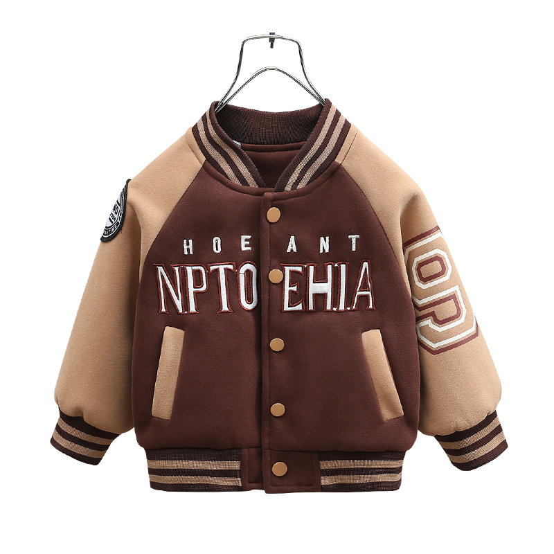 Boys' knitted baseball jacket spring autumn, Korean version, children's handsome and trendy cool top, versatile clothes_voghion.com
