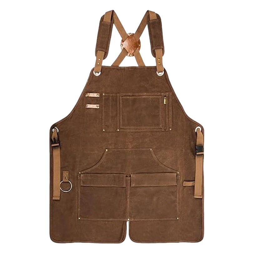 Transfronterizo Amazon Encerado Lona Delantal Reparación de automóviles Ropa de trabajo para carpintería Encerado pesado Delantal impermeable Fabricantes al por mayor