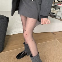 波点丝袜防勾丝连裤袜超薄高透jk白丝袜子女春秋季打底裤袜黑丝