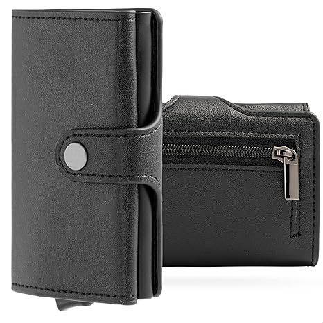 Paquete de tarjetas emergente simple de Amazon Caja de tarjetas de aleación de aluminio de metal automático Cartera RFID antirrobo portátil para hombres