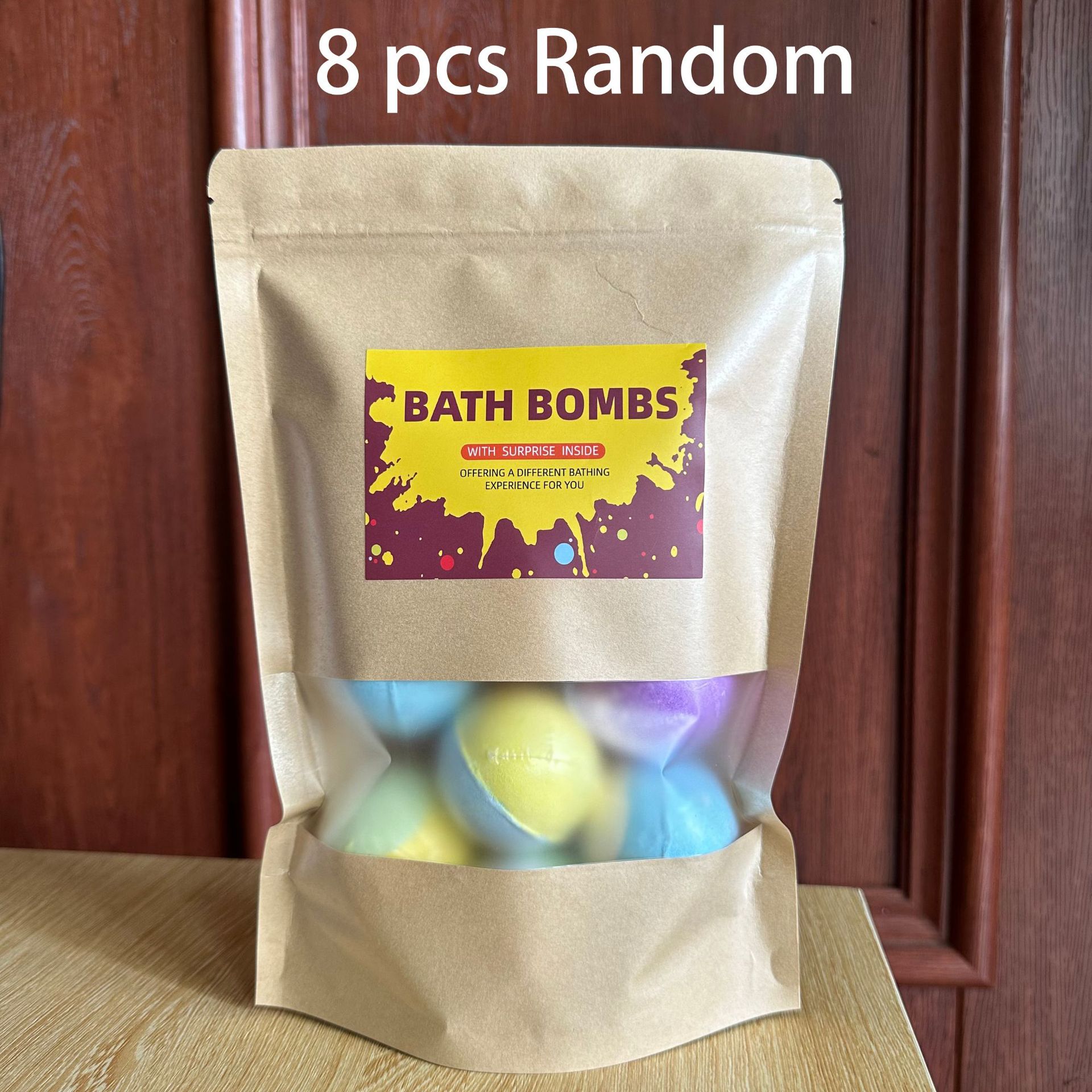 무작위 향이 나는 무작위 장난감 목욕 공 8개
