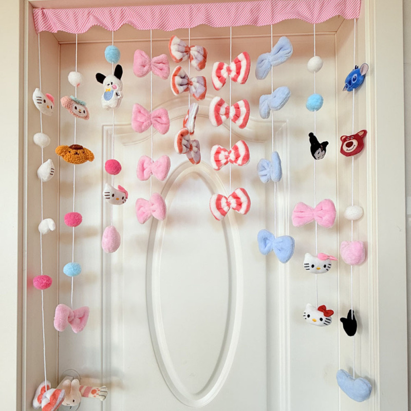 Colorful Animal Paradise Art Door Curtain Scandinavian Cartoon Family Member Partition Curtain Kitchen Toilet Curtain Half Curtain Blocking