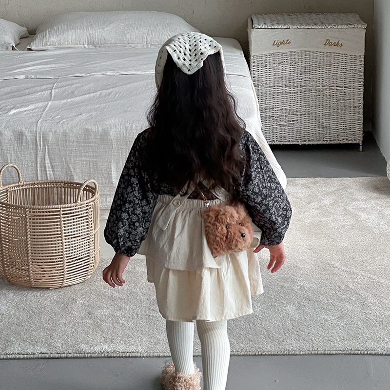 Hermoso y lindo oso de peluche, bolso de hombro para niños y niñas, mini bolso de bebé compacto, nuevo tipo de bolso de otoño y invierno para niños