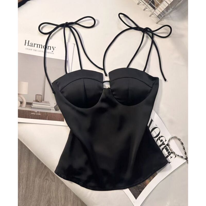 Exquisite Lace-Up Tube Top for Women, Suitable for Both Inner and Outer Wear, Waist-Cinching Vest, Stylish and Slim-Fitting